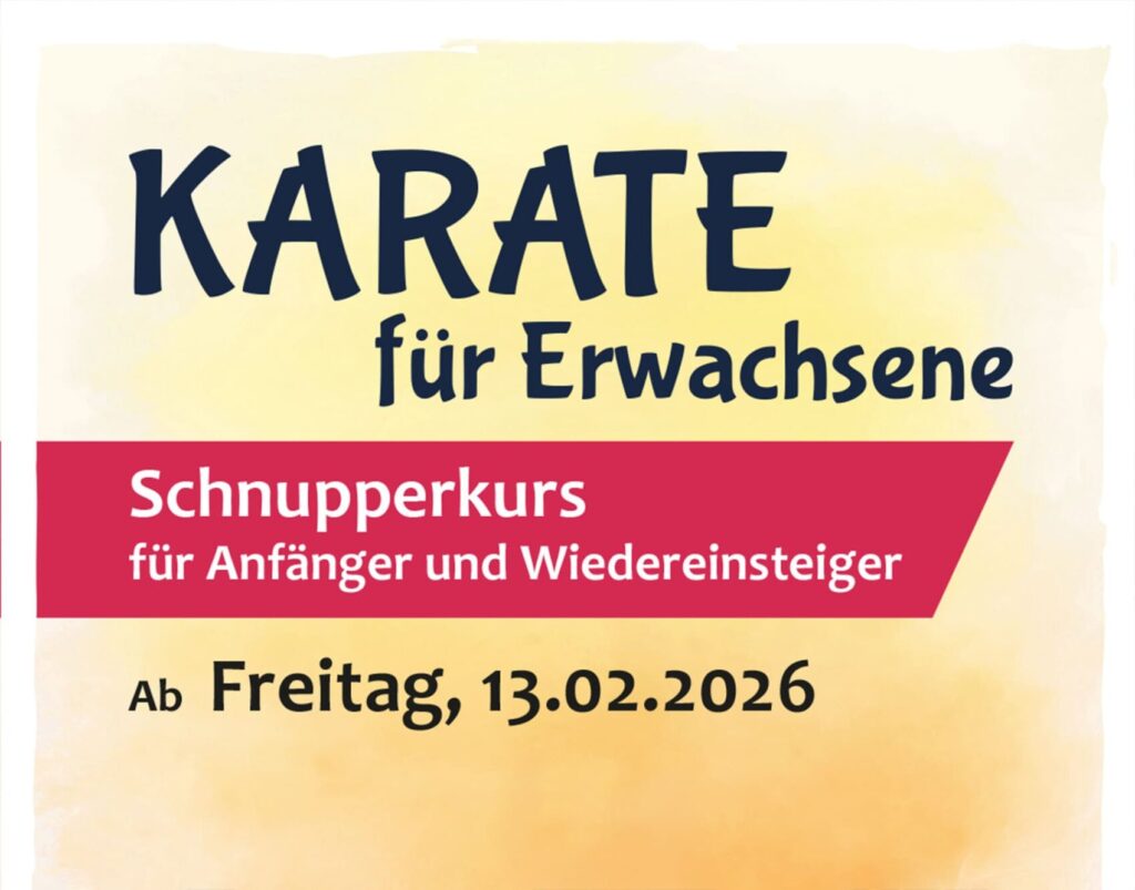 Ankündigung für Karate für Erwachsene am Freitag, den 13.02.2026